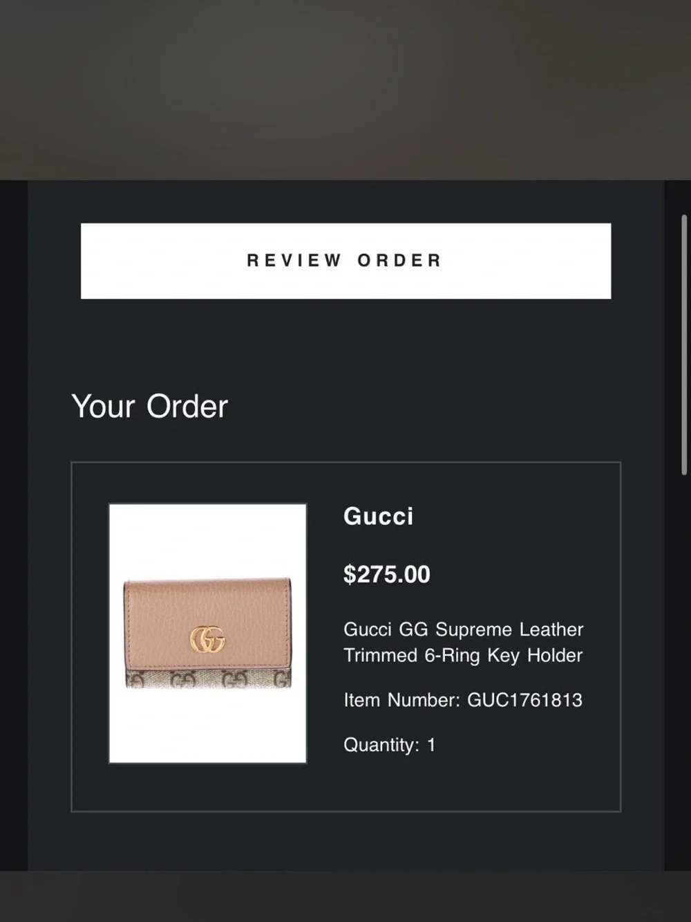 Gucci Beige/Pink Leather GG Supreme 6-Ring Key & Card Holder